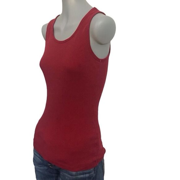 Lola Red Ribbed Stretchy Racerback Tank Top size xl - Picture 3 of 7
